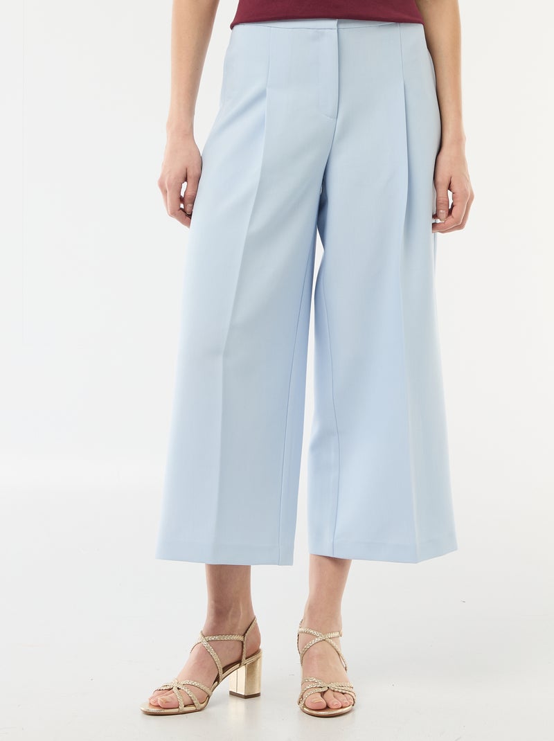 Pantalon slim femme chaîne et trame Bleu - Kiabi