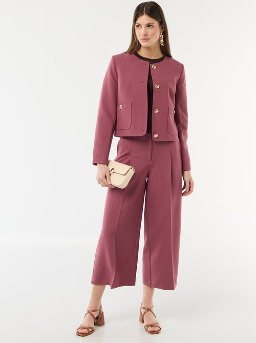Pantalon slim femme en chaîne et trame - Kiabi
