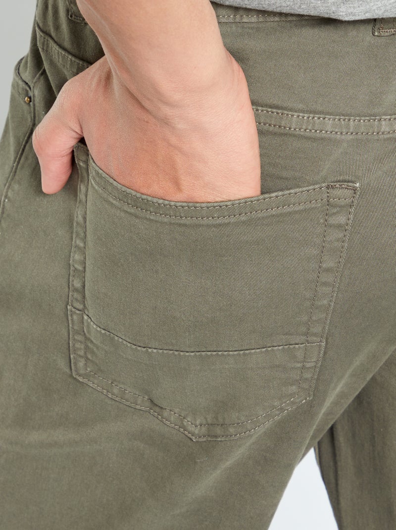 Pantalon slim L38 + de 2m Kaki clair - Kiabi