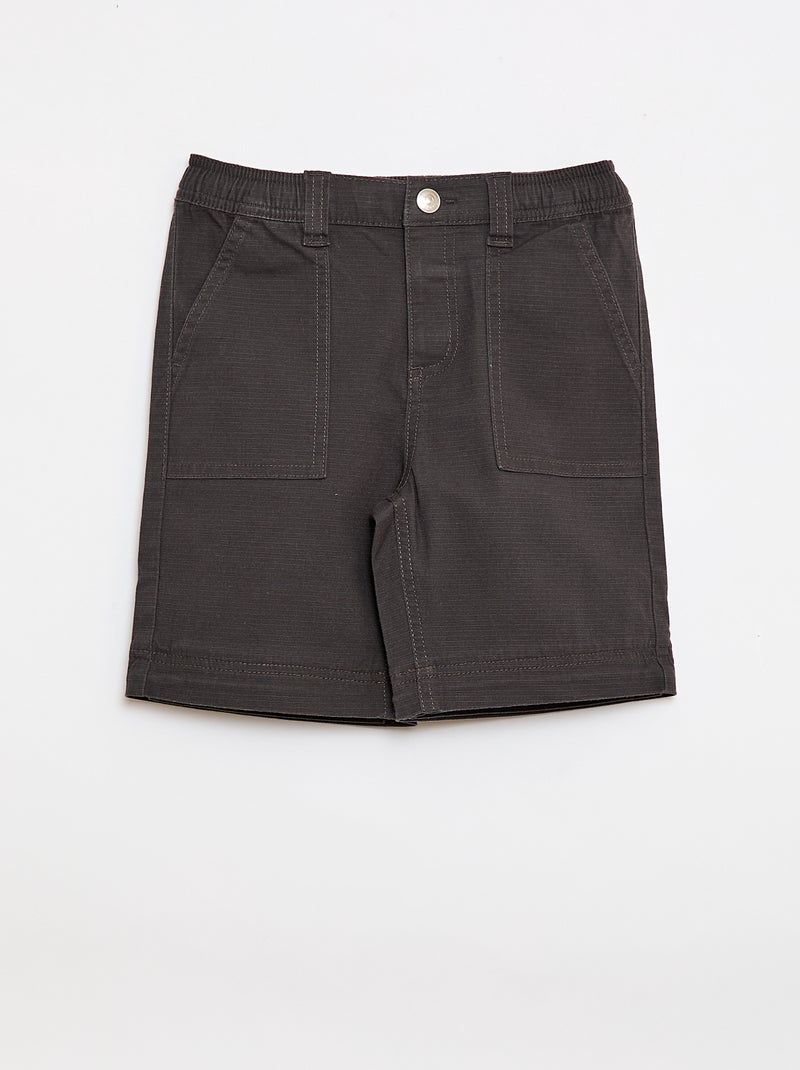 Pantalon straight en coton uni - Collection facile à enfiler Noir - Kiabi