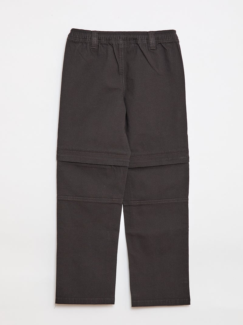 Pantalon straight en coton uni - Collection facile à enfiler Noir - Kiabi