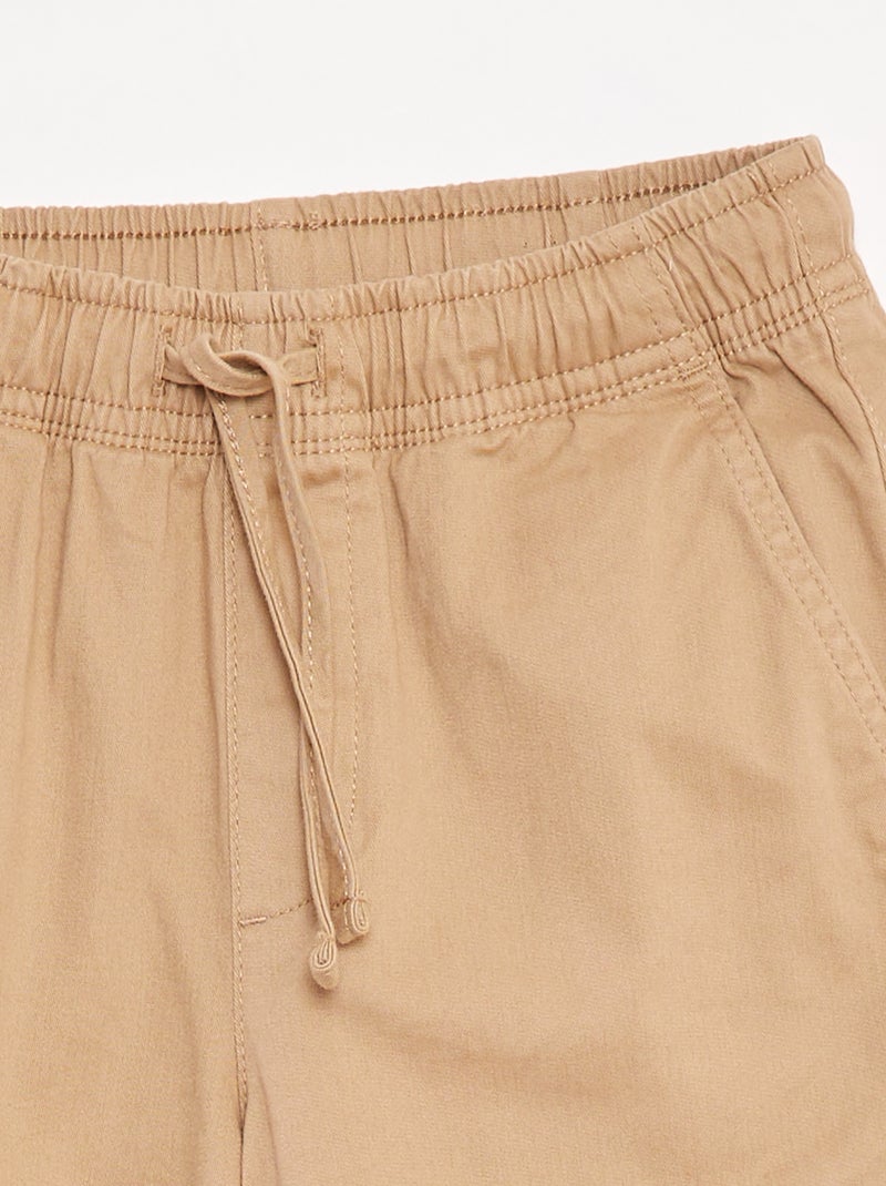 Pantalon stretch multipoches Beige - Kiabi