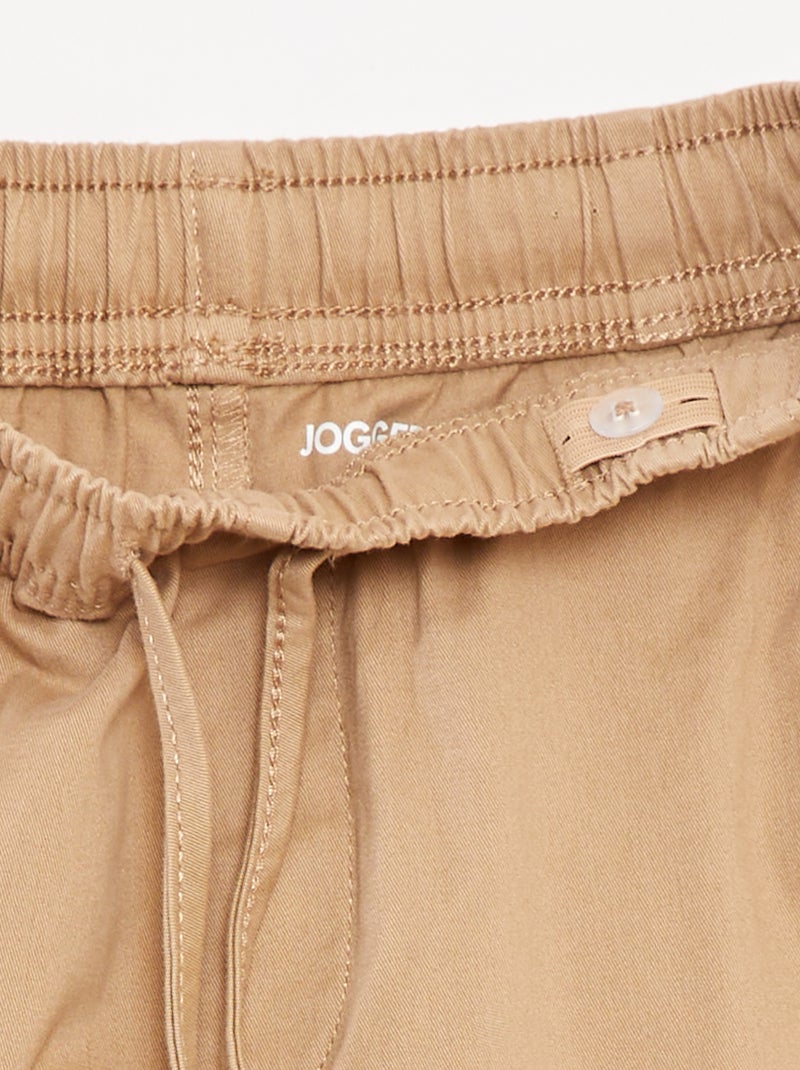 Pantalon stretch multipoches Beige - Kiabi