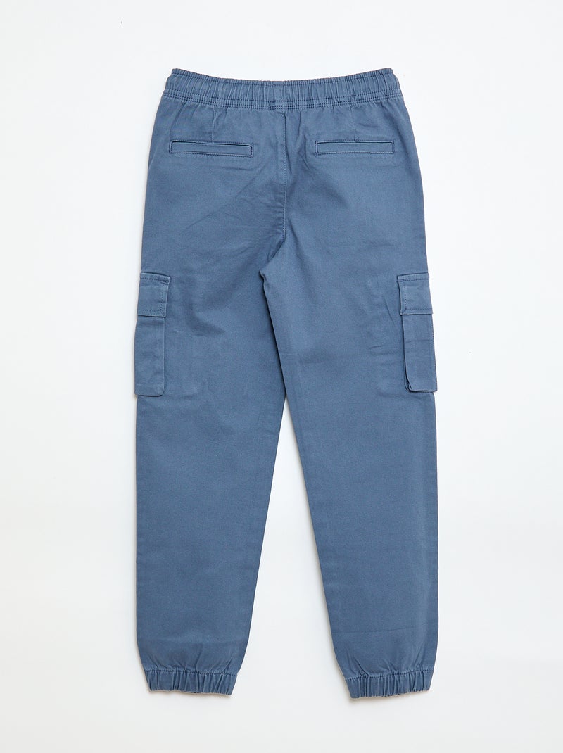Pantalon stretch multipoches Bleu - Kiabi