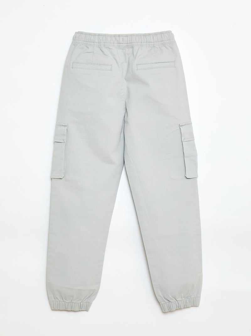 Pantalon stretch multipoches Gris - Kiabi