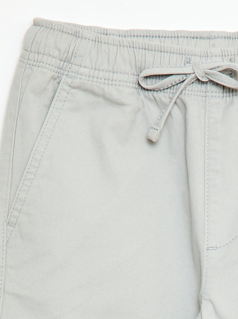 Pantalon stretch multipoches Gris - Kiabi