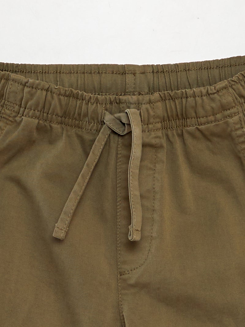 Pantalon stretch multipoches Kaki - Kiabi