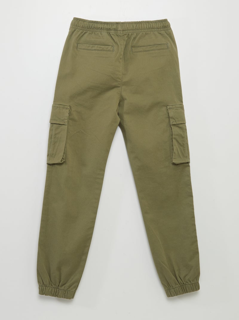 Pantalon stretch multipoches Vert - Kiabi