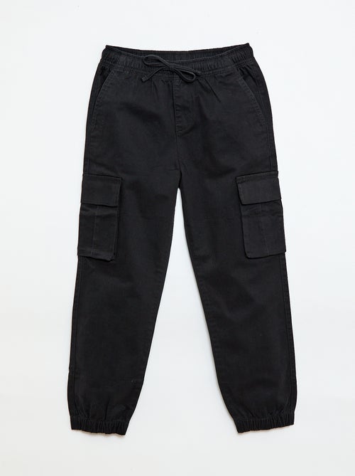 Pantalon stretch uni multipoche - Kiabi