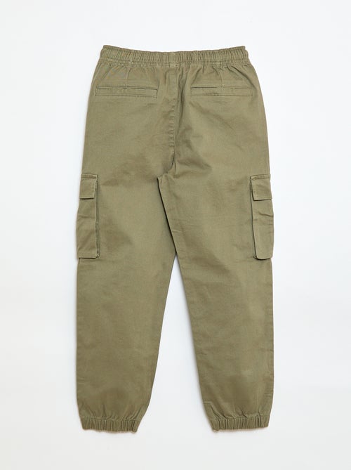 Pantalon stretch uni multipoche - Kiabi