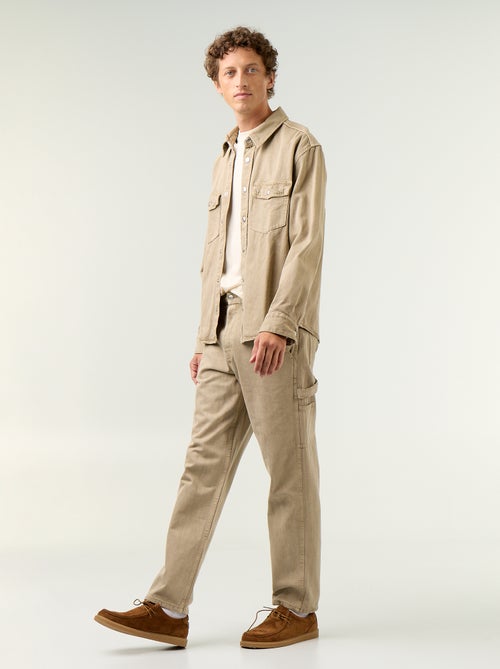 Pantalon style carpenter en denim - Kiabi