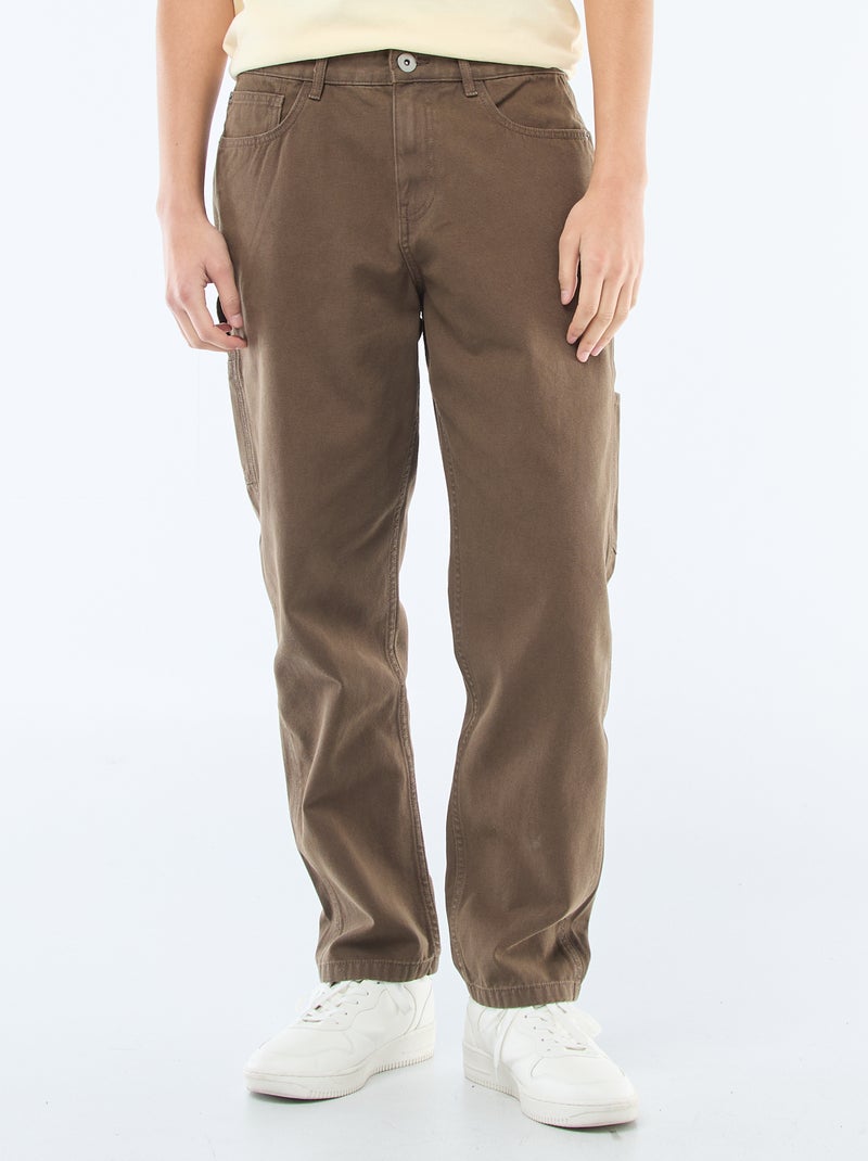 Pantalon style carpenter Marron - Kiabi