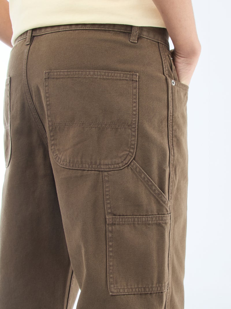 Pantalon style carpenter Marron - Kiabi