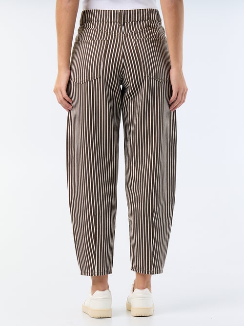 Pantalon taille haute coupe ballon - Kiabi
