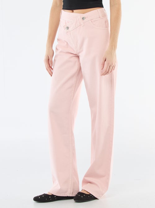 Pantalon twill ouverture asymétrique - Kiabi