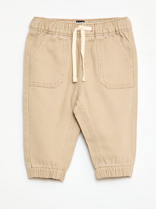 Pantalon uni coupe relax fit - Kiabi