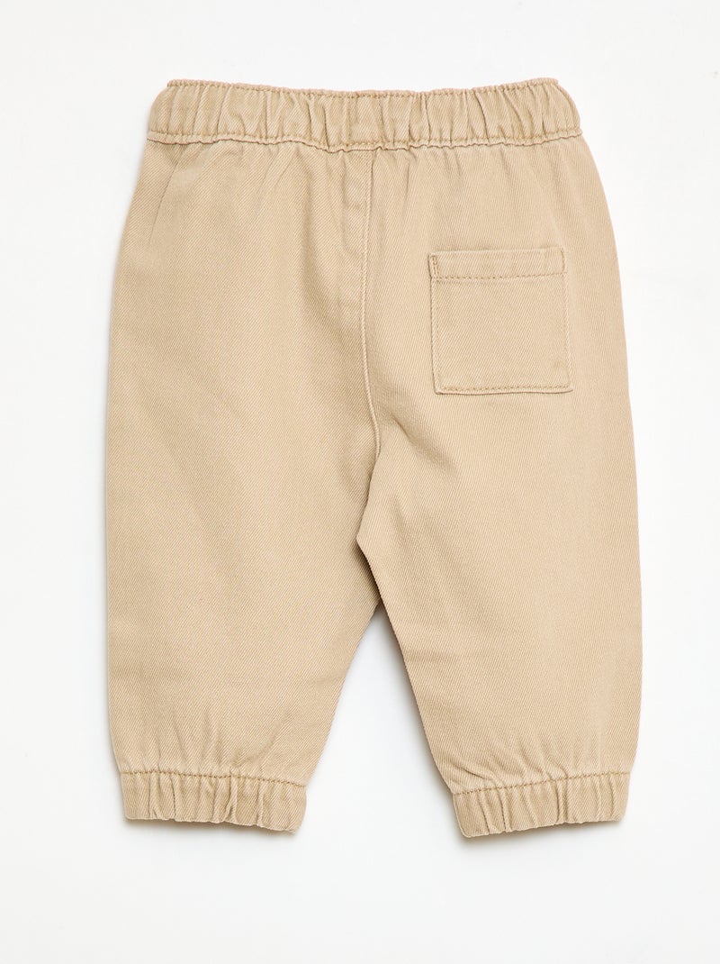 Pantalon uni coupe relax fit Beige - Kiabi