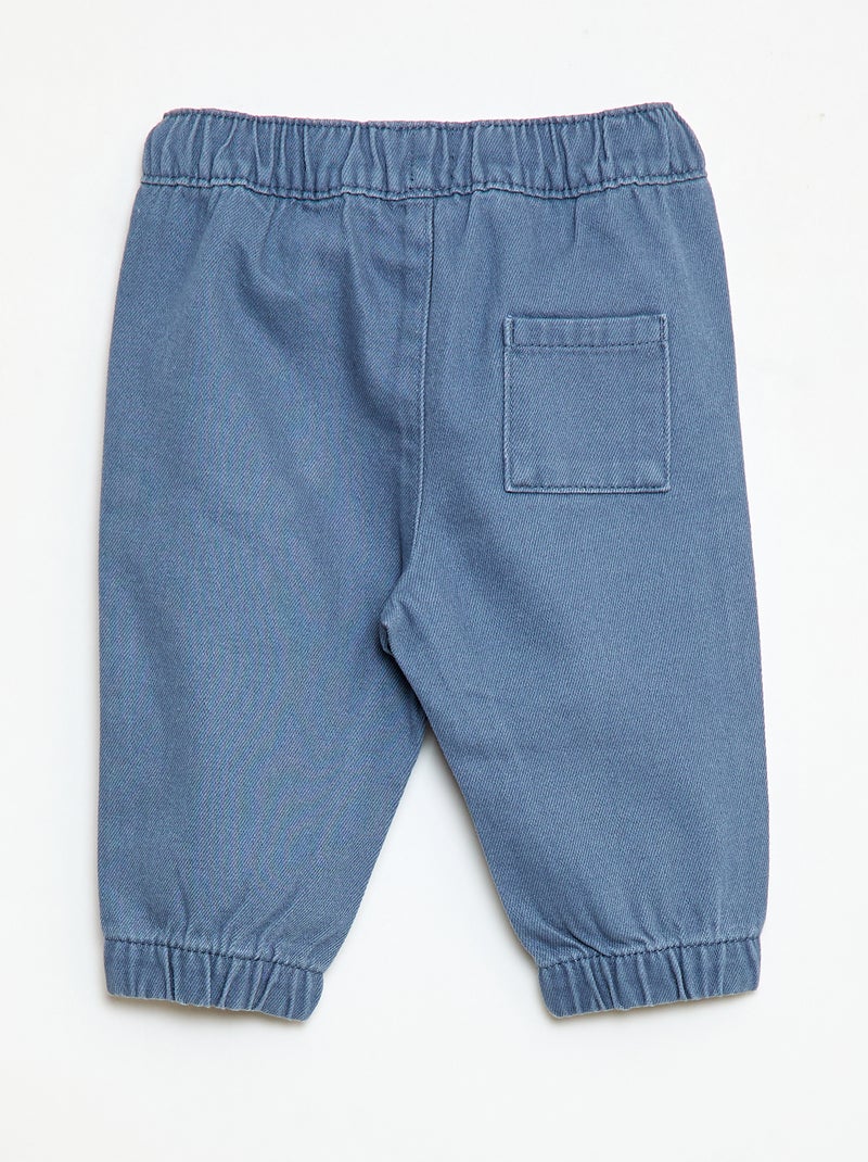 Pantalon uni coupe relax fit Bleu - Kiabi