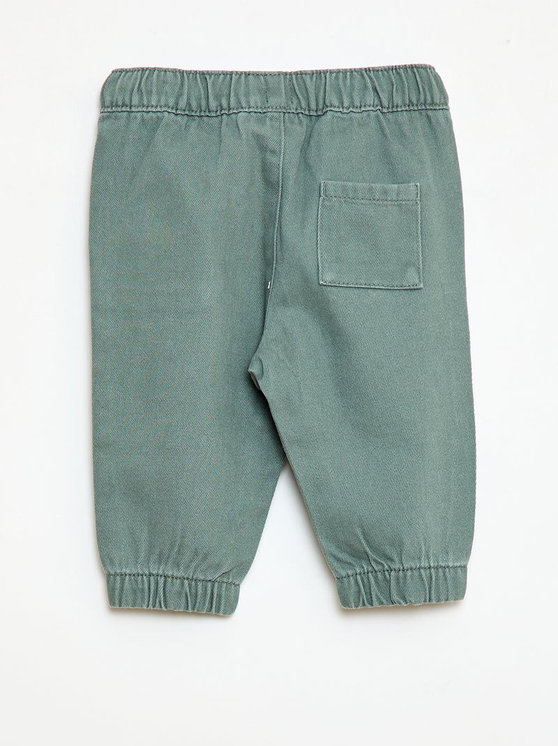 Pantalon uni coupe relax fit Vert - Kiabi