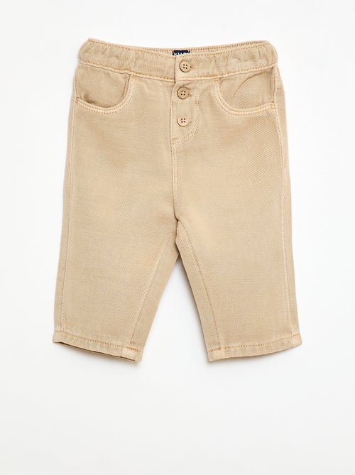 Pantalon uni en matière douce avec coupe relax fit - Kiabi