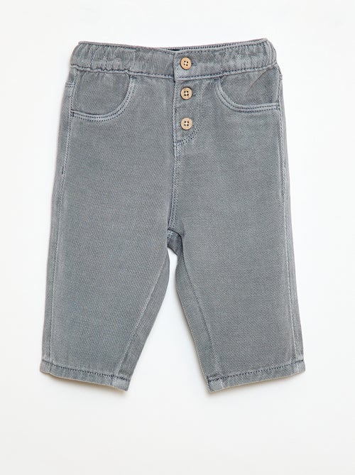 Pantalon uni en matière douce avec coupe relax fit - Kiabi