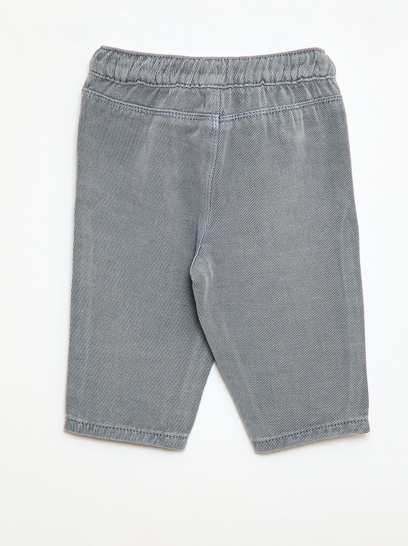 Pantalon uni en matière douce avec coupe relax fit Bleu - Kiabi