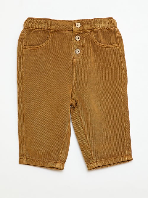 Pantalon uni en matière douce avec coupe relax fit - Kiabi