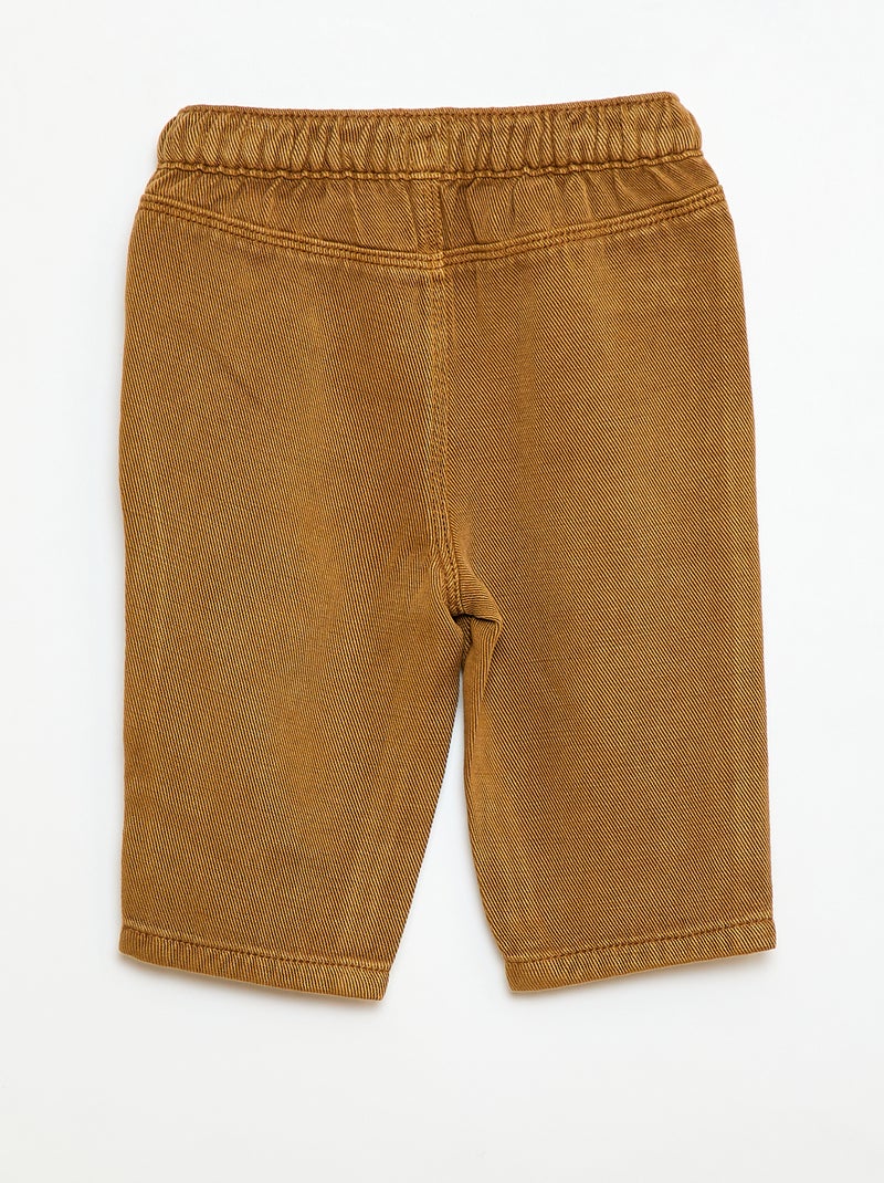 Pantalon uni en matière douce avec coupe relax fit Marron - Kiabi