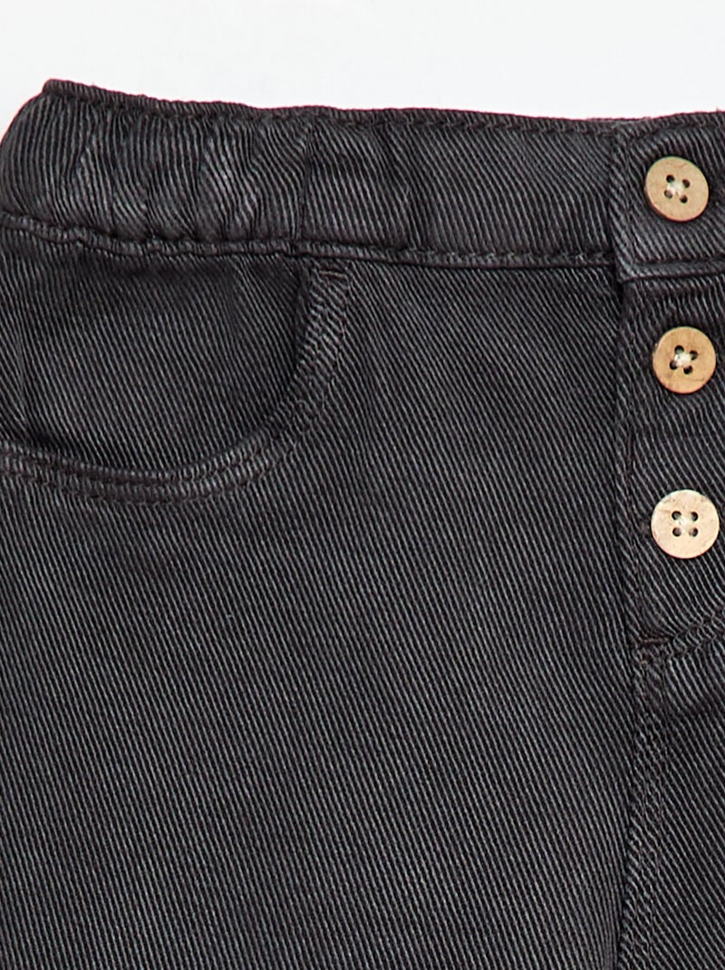 Pantalon uni en matière douce avec coupe relax fit Noir - Kiabi