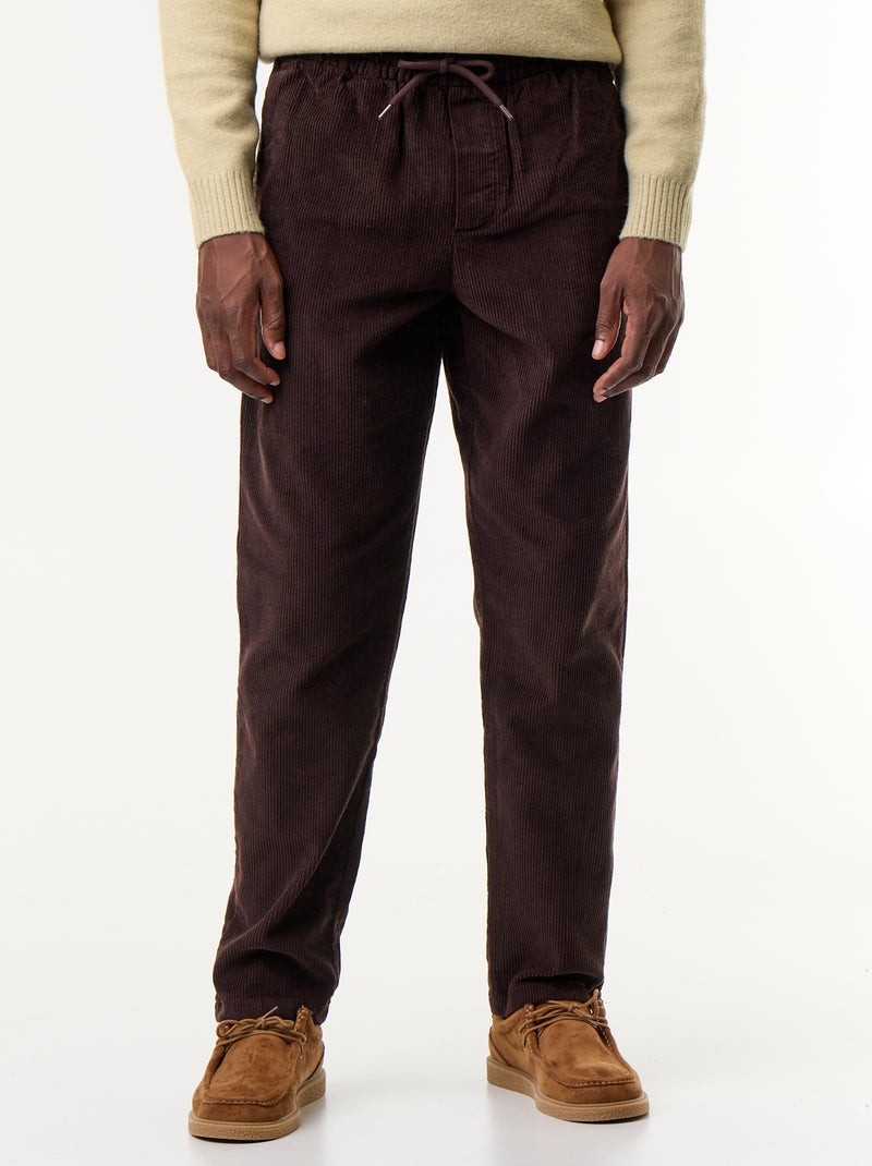 Pantalon velours côtelé Marron - Kiabi