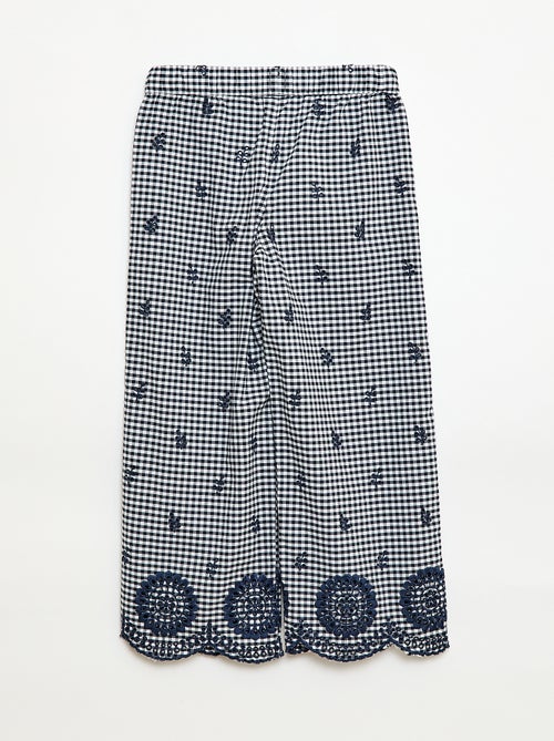 Pantalon vichy en coton - Kiabi
