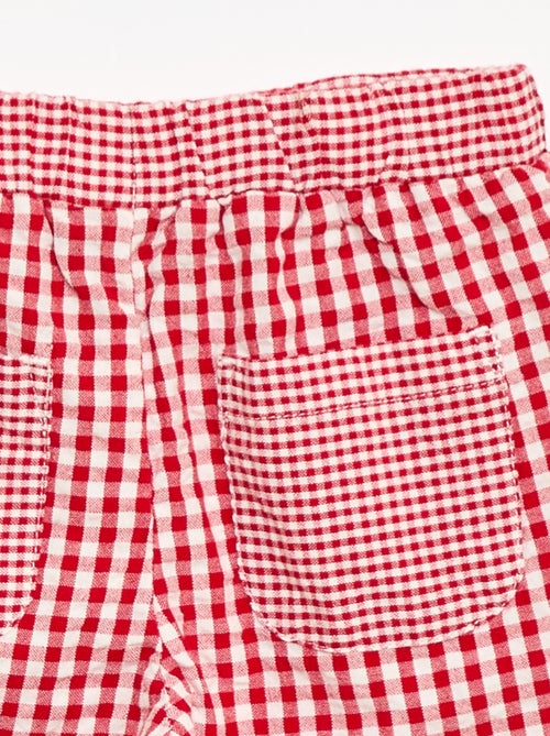 Pantalon vichy en seersucker - Kiabi