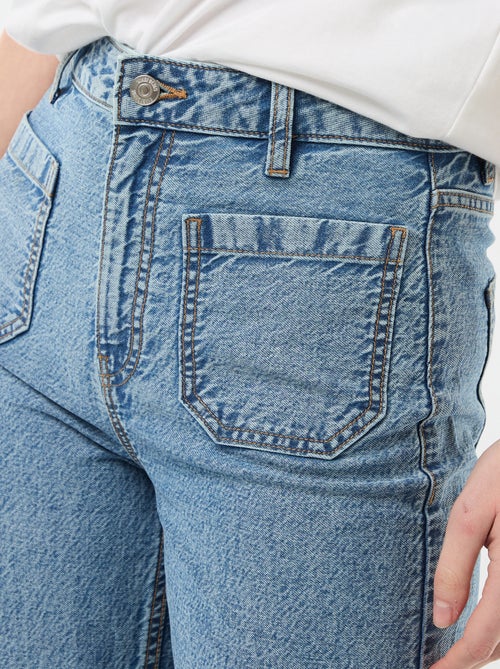 Pantalon wide leg à poches plaquées - Kiabi