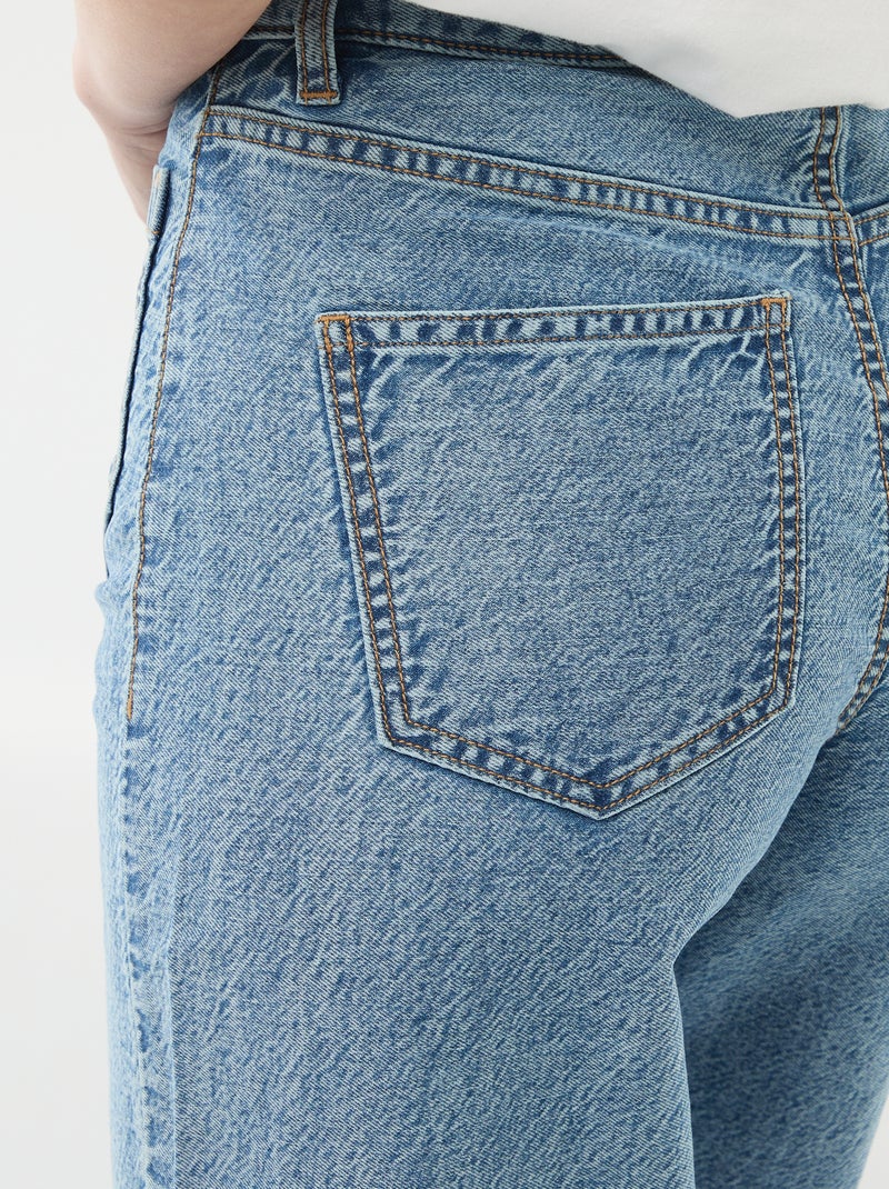 Pantalon wide leg à poches plaquées Bleu - Kiabi