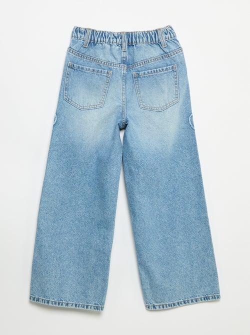 Pantalon wide leg avec broderies - Kiabi
