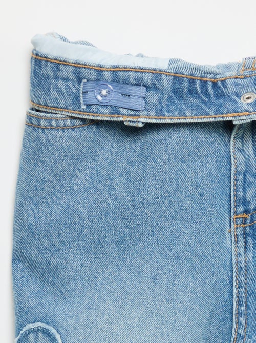 Pantalon wide leg avec broderies - Kiabi