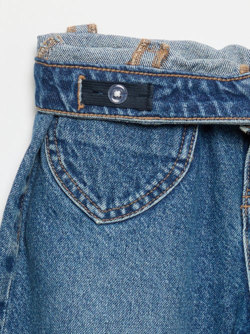 Pantalon wide leg avec broderies cœurs - Kiabi