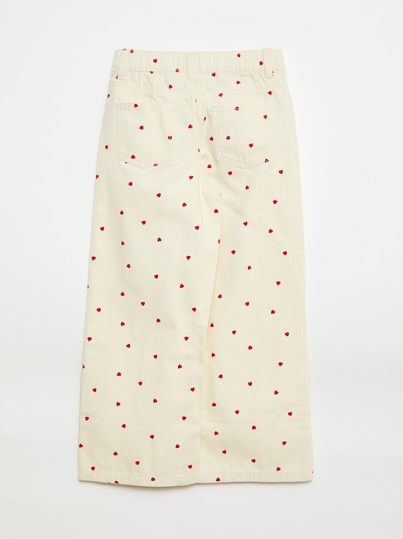 Pantalon wide leg Blanc - Kiabi