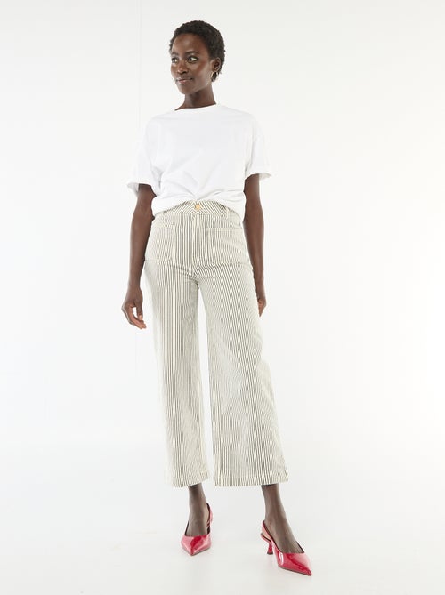 Pantalon wide leg coloré - Kiabi