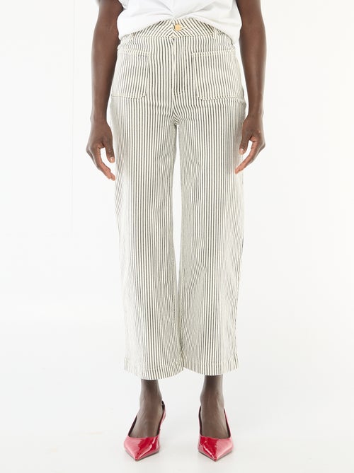 Pantalon wide leg coloré - Kiabi