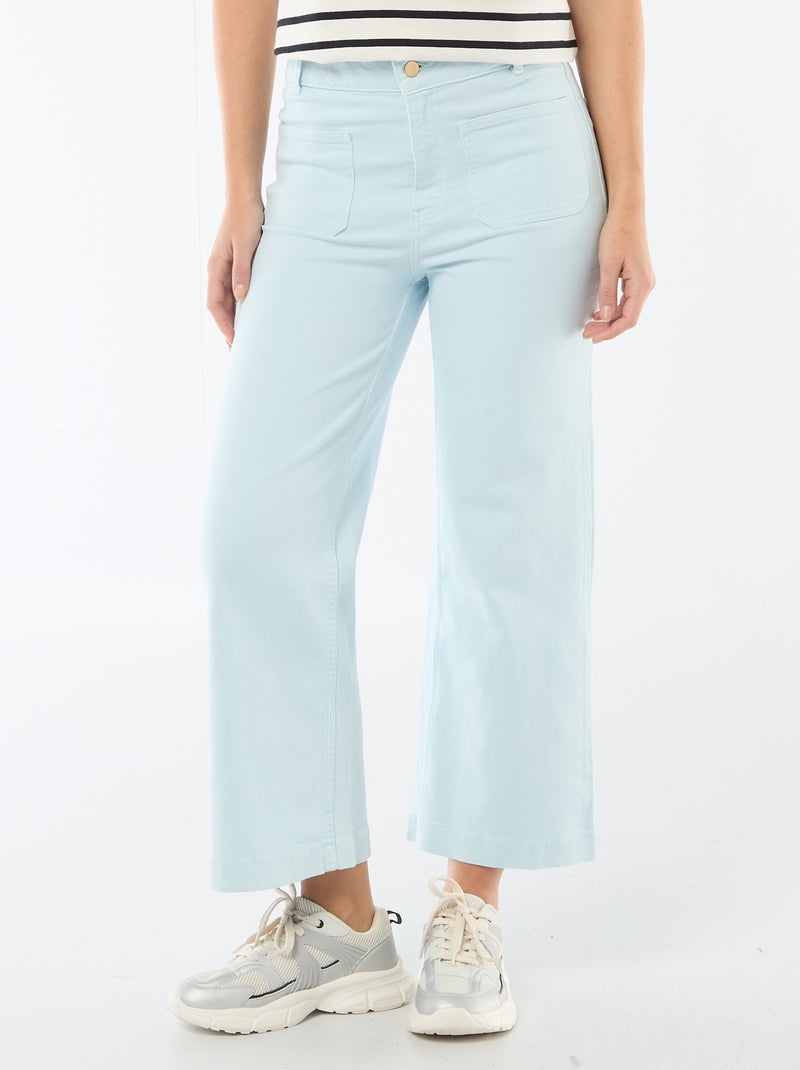Pantalon wide leg coloré Bleu - Kiabi