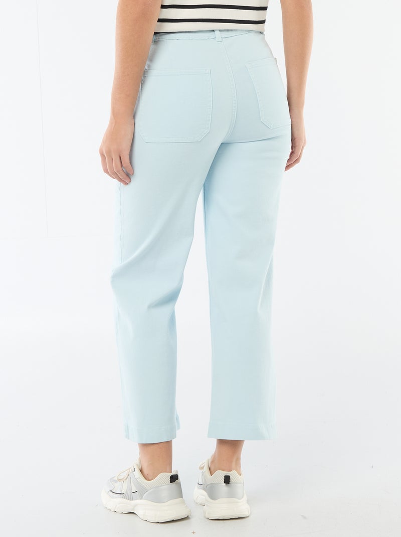 Pantalon wide leg coloré Bleu - Kiabi