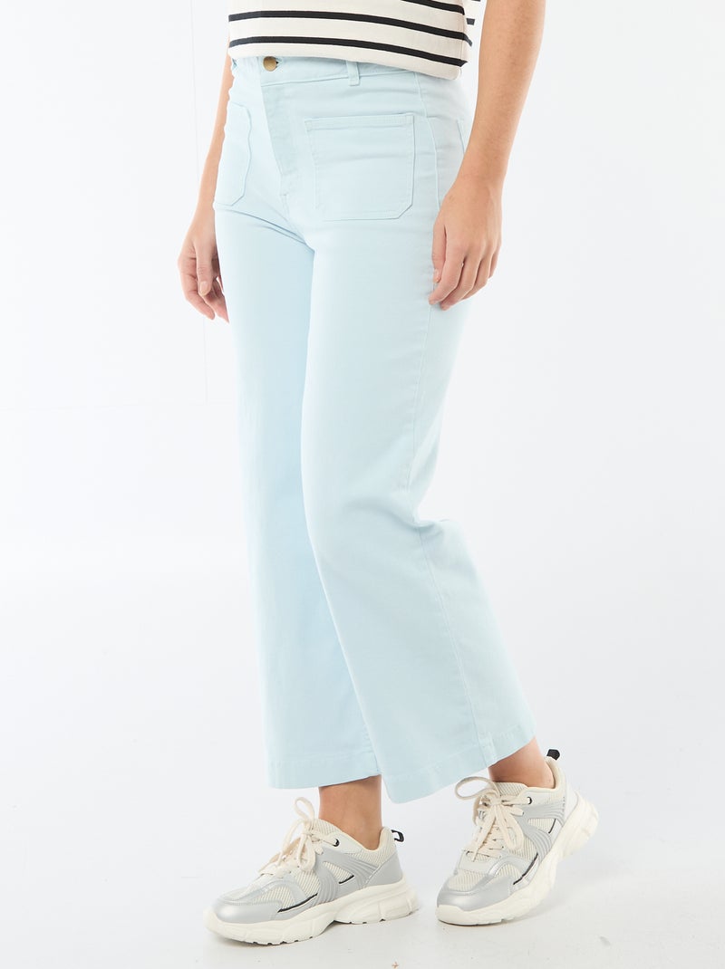 Pantalon wide leg coloré Bleu - Kiabi
