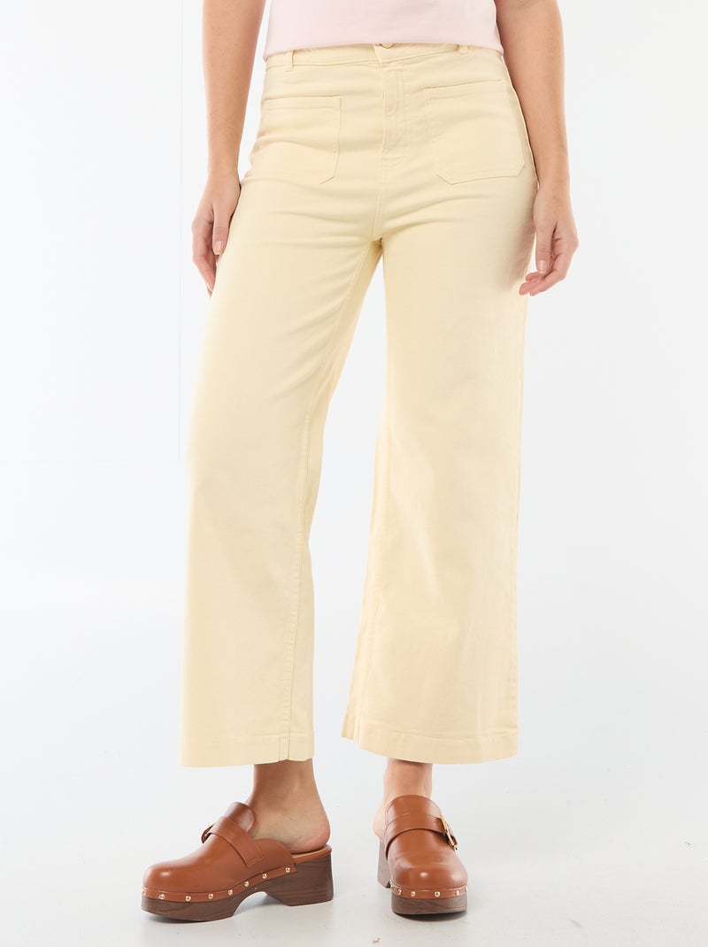 Pantalon wide leg coloré Jaune - Kiabi