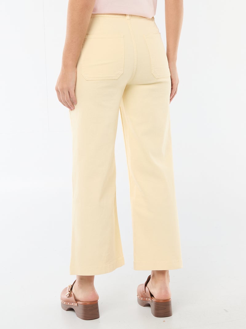 Pantalon wide leg coloré Jaune - Kiabi