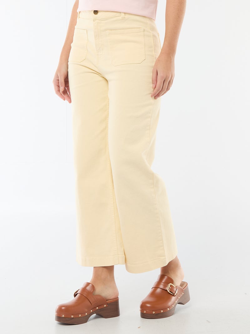 Pantalon wide leg coloré Jaune - Kiabi