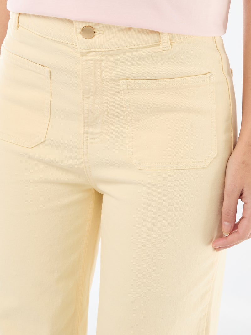 Pantalon wide leg coloré Jaune - Kiabi