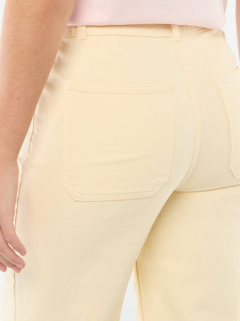 Pantalon wide leg coloré Jaune - Kiabi