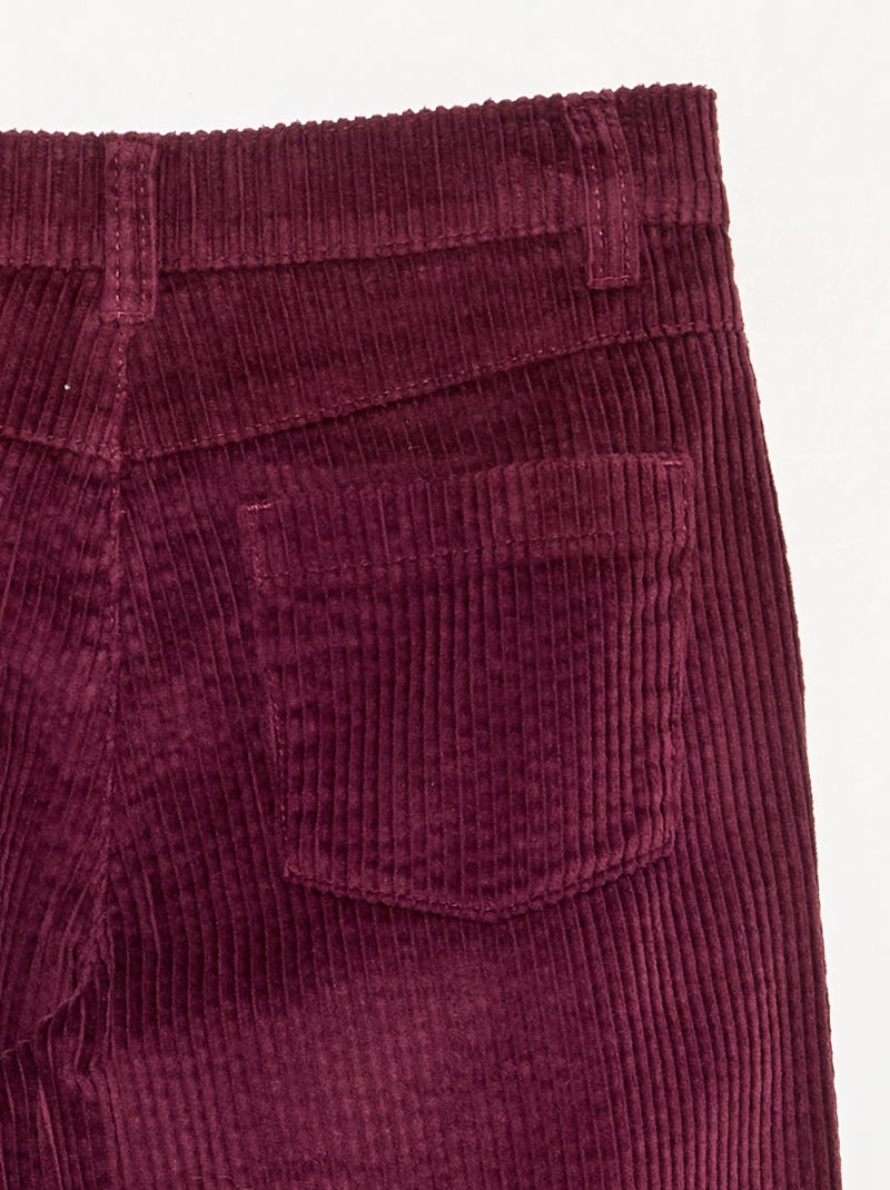 Pantalon wide leg en velours côtelés Rose - Kiabi