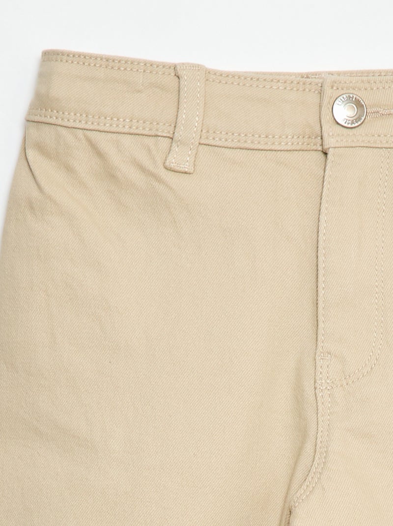 Pantalon wide leg sans poches devant Beige - Kiabi